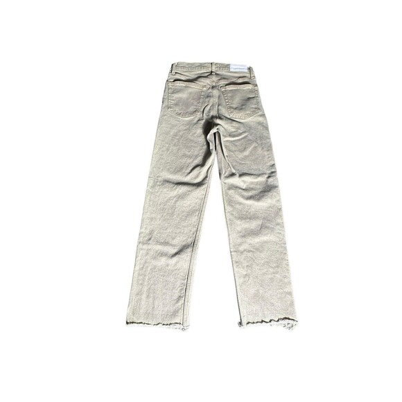 Re/Done‎ Size 28 70s Ultra High Rise Stove Pipe Jeans Washed Sage Green #V11-1 - Picture 4 of 14